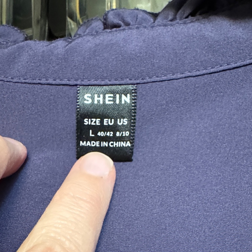 SHEIN Deep Purple Ruffled Blouse - Picture 2 of 2